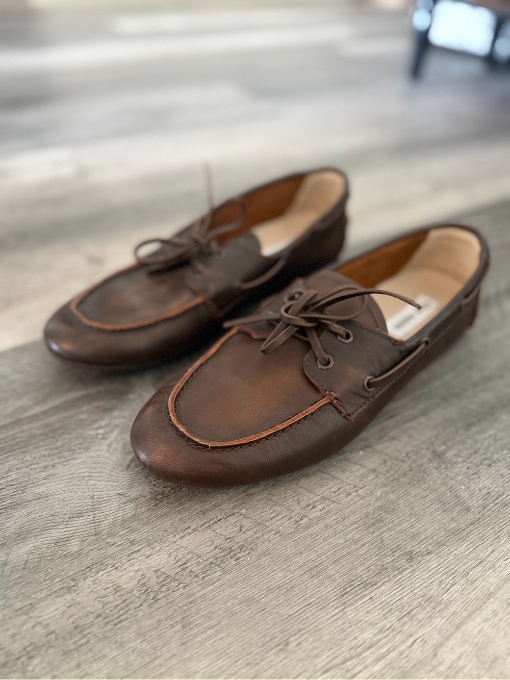 Steve Madden Sag Brown Leather Boat Shoes